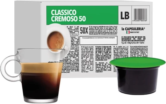 Café CLASSICO CREMOSO, équilibré (100 Capsules) compatible avec Lavazza Blue - (La Capsuleria)