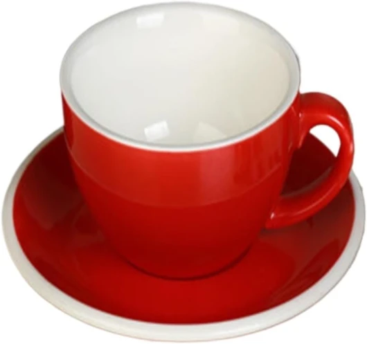 HFGDRH Tasse à Café en Porcelaine, 300 ml Coupes corps épais coloré cappuccino et soucoupes, soucoupe tasse de café en céramique(3Matte)