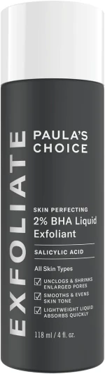 Paula's Choice SKIN PERFECTING 2% BHA Lotion Exfoliante - Gommage Visage avec Acide Salicylique - Réduire les Points Noirs & Pores Dilatés - pour Peau Mixte et Peau Grasse - 118 ml