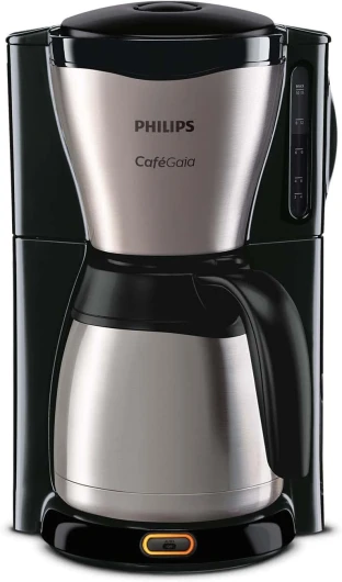 Philips Machine à Café Filtre - Verseuse Isotherme 1.2 L, Jusqu'à 15 Tasses, Goût de Café Riche, Arrêt Automatique Direct, En Inox, Argent/Noir (HD7546/20)