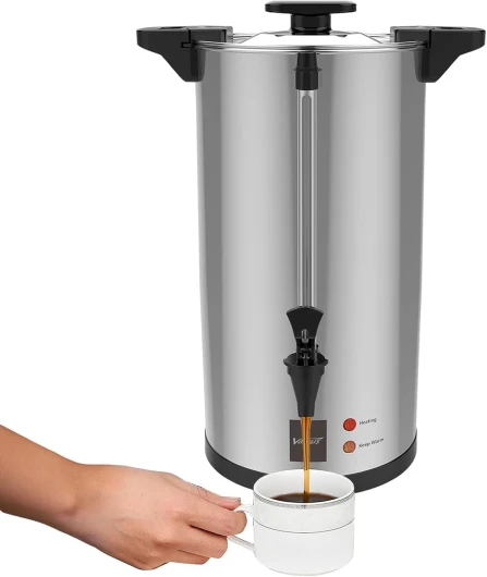 80 tasses 12L Percolateur à café professionnel en acier inoxydable avec filtre permanent Percolateur Cafe pour les fêtes, le bureau, les mariages et les événements de restauration