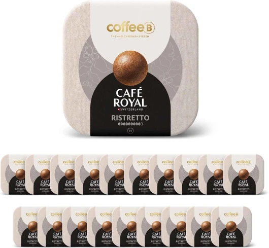 180 Coffee Balls Ristretto - Boules de café haut de gamme 100% compostable - Spécialement conçues pour l'utilisation de la machine à café CoffeB by Café Royal