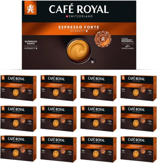 Café en Dosettes - Café Royal Pro - 12 x 50 - Compatibles avec les Machines à café Nespresso®* Professional - Saveur Espresso Forte