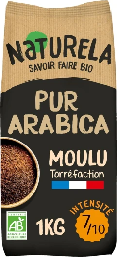 Café Bio Moulu - Café Arabica Bio - Torréfaction Lente - Fabriqué en France - 1 Kg