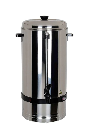 Percolateur 15 Litres - Machine à Café à Filtre Permanent Inox + Thermos Café Inox - Robinet Anti-Gouttes - Indicateur de Niveau - 100 Tasses - Ø265 mm x H.600 mm