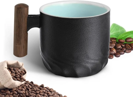 Vicloon Tasse à café, 70ml Noir Tasses à Expresso, Ugs en Céramique avec Anse Tasse d'eau de Bureau pour thé Matcha, thé Vert, Expresso, Latte