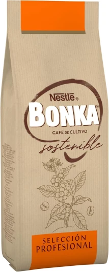 NESTLÉ BONKA - Café Torréfié en Grains - Approvisionnement 100% Plus Responsable - Mélange Arabica et Robusta - Poche de 1kg