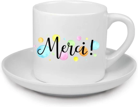 Tasse personnalisée avec Une Photo – Tasse Expresso en céramique Blanc imprimé – Tasse à café Blanche avec Soucoupe et Personnalisation Photo