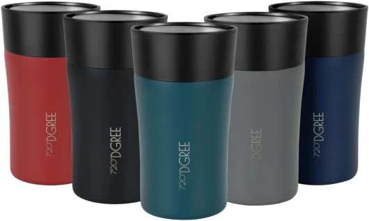 720°DGREE Mug Isotherme 210ml “PleasureToGo 2,0“ - 3 Tailles, 3h Chaleur, 6h Froid, Anti-fuite, Hygiénique, Sans BPA - Thermo Gourde, Tasse, Gobelet Acier Inox pour Café, Thé - Double paroi isolée 210 ml 07 Smaragd Green - Vert