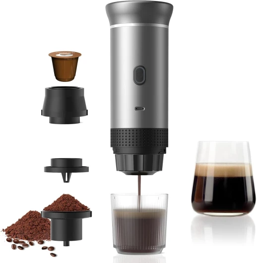 Machine a Cafe Capsule Portable, Cafetières à Capsules de Voyage Pour Camping, Cafetière Machine a Cafe Capsule auto-chauffante Pour USB-C, Machine à Expresso électrique Portable