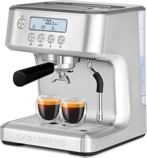 Machine à café Expresso avec Température réglable, 20Bars de Pression Machine Expresso avec Écran LCD, Cafetière Expresso Pour Café Moulu, Machine à Espresso et Cappuccino, Réservoir de 2.2L